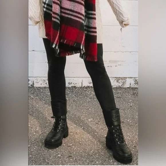 Gucci double G leather combat boots black size 37 $1,460 - Picture 2 of 7